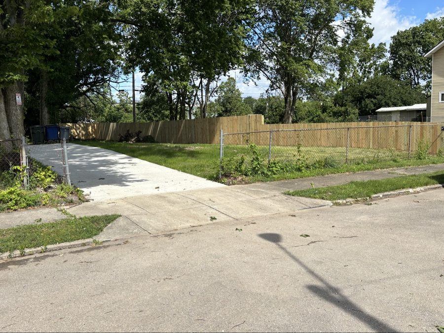 Pressure-treated wood privacy fence installed in Dayton Ohio